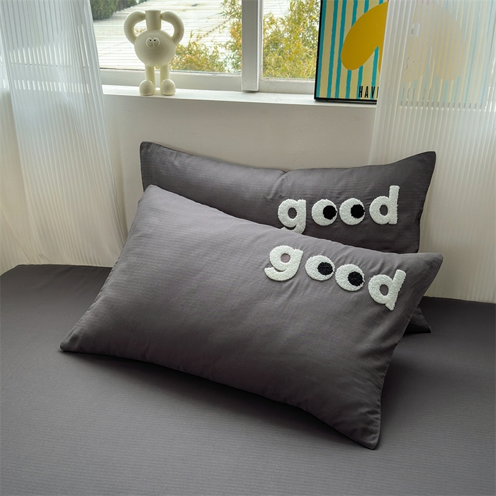 91家纺网 家纺一手货源 找家纺 丽涵 2025新款全棉纯棉大雁纹绣花单品枕套 good铅笔灰