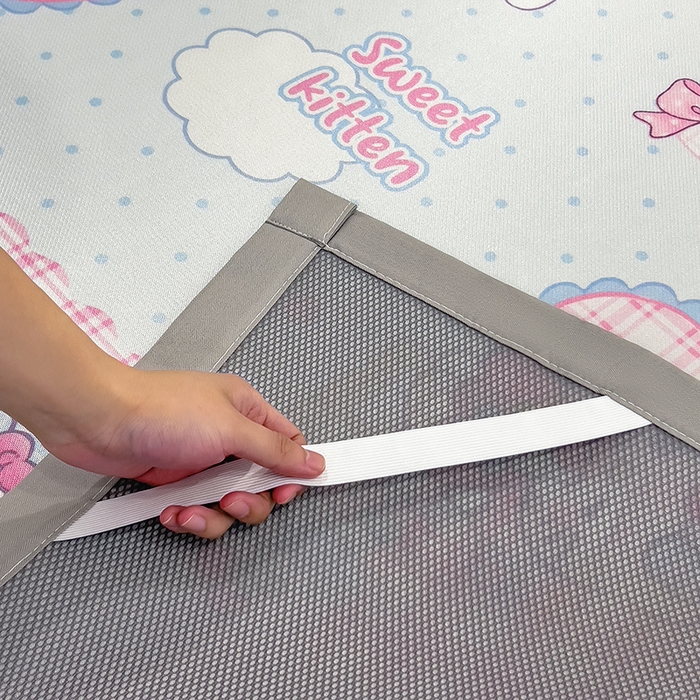 91家纺网 家纺一手货源 找家纺 摩妮卡 2025小清新数码冰丝席 碳光席三件套 凯蒂甜心