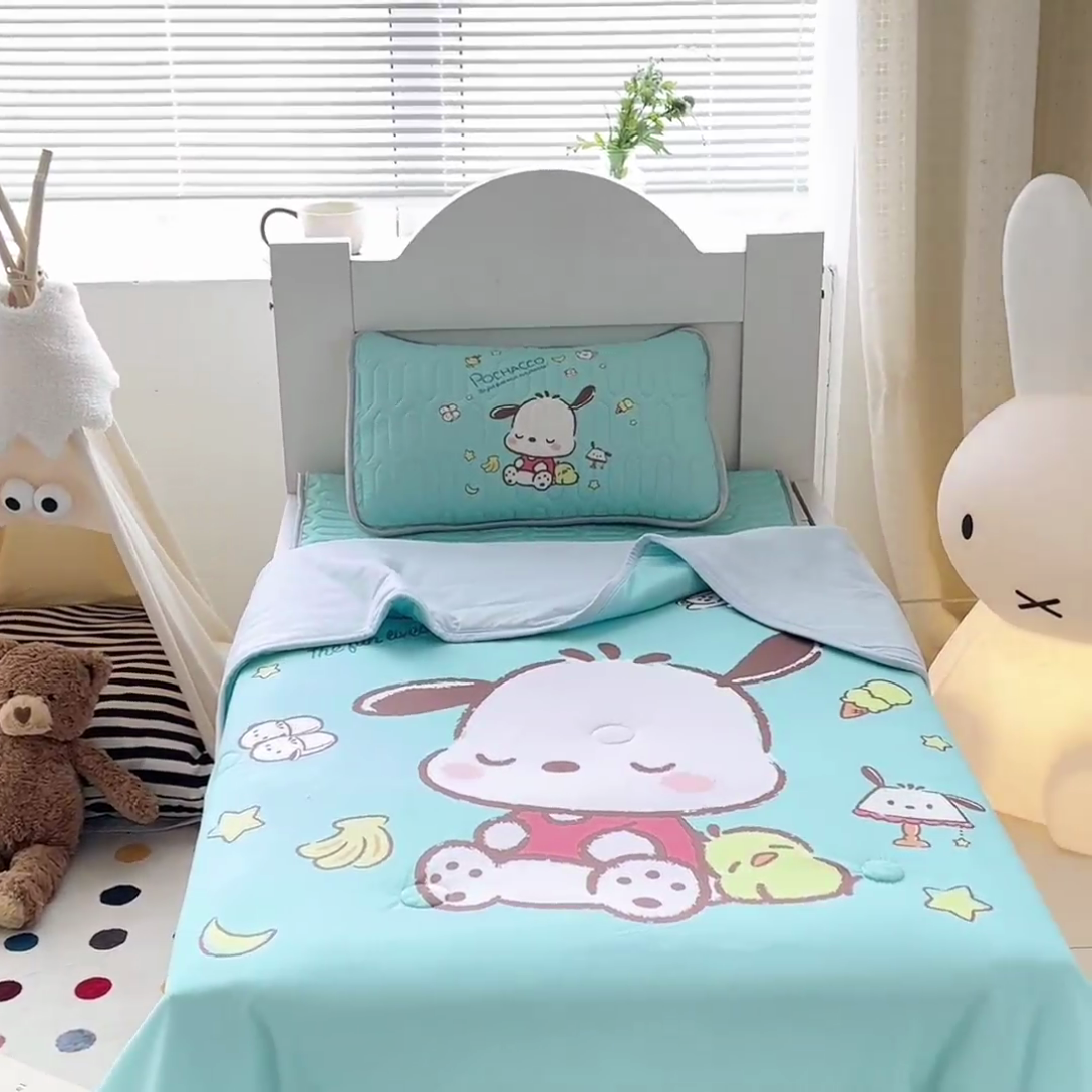 91家纺网 家纺一手货源 找家纺 花满路 2025新款儿童针织棉夏被 卡帕狗