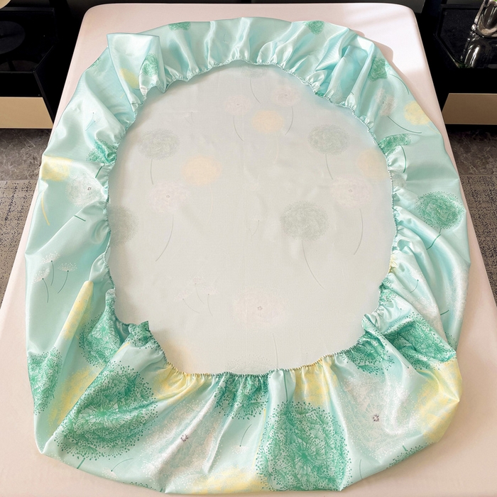 91家纺网 家纺一手货源 找家纺 纽缦家纺 2025新款印花冰丝床笠 蒲公英