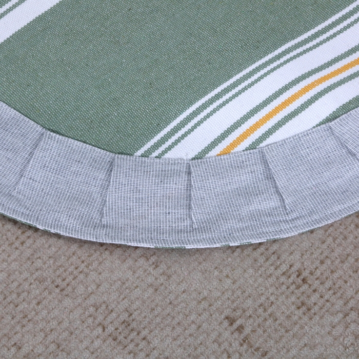 91家纺网 家纺一手货源 找家纺 恋尚羽 2025新款加厚纯棉老粗布凉席三件套 条纹 绿