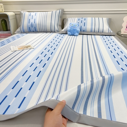 91家纺网 家纺一手货源 找家纺 （总）摩妮卡 2025小清新数码冰丝席 碳光席三件套