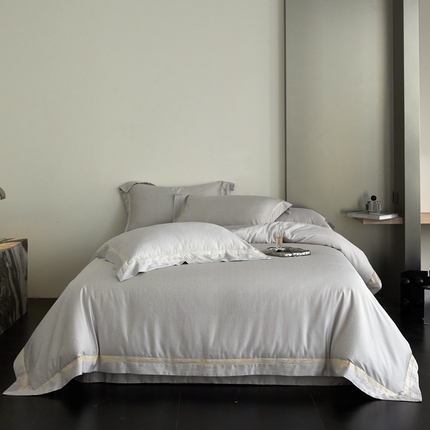 91家纺网 家纺一手货源 找家纺 JUICY 橘滋家纺 2025新款高奢意式加密暗纹提花系列-蒙德里安 蒙德里安-雾灰