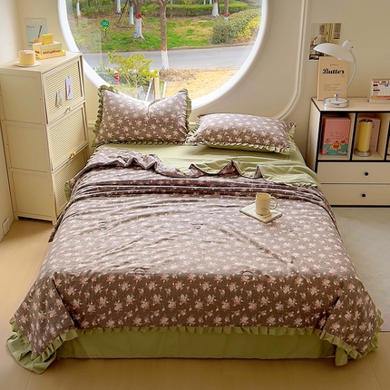 91家纺网 家纺一手货源 找家纺 欧尚 2025新款夏被四件套 暗香