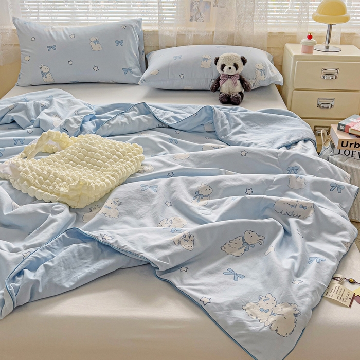 91家纺网 家纺一手货源 找家纺 （总）2025春夏新款嵌绳款云柔水洗棉单夏被夏凉被空调被