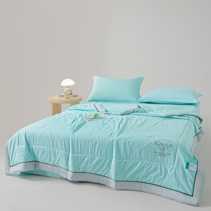 91家纺网 家纺一手货源 找家纺 宝士康家纺 2025新款10A抗菌华夫条提花夏被 明兰