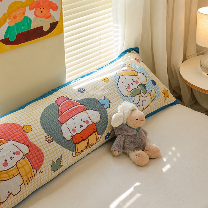 91家纺网 家纺一手货源 找家纺 雯雨2025新款A类卡通双人纱布枕套 萌系家族