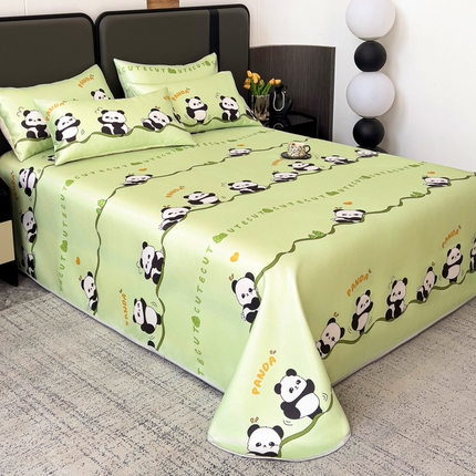 91家纺网 家纺一手货源 找家纺 （总）纽缦家纺 2025新款印花冰丝防滑床单