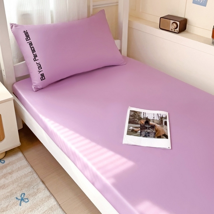 91家纺网 家纺一手货源 找家纺 （总）纽缦家纺 2025新款纯色提花学生冰丝床笠