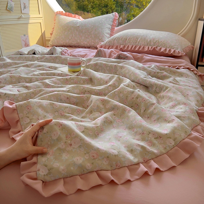 91家纺网 家纺一手货源 找家纺 欧尚 2025新款夏被四件套 花开结语