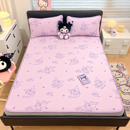 91家纺网 家纺一手货源 找家纺 （总）八零年代 2025新款三丽鸥正版授权A类提花冰豆豆凉席平铺款床笠款系列