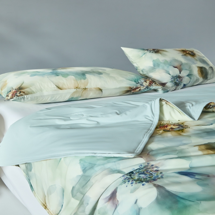 91家纺网 家纺一手货源 找家纺 2025春夏新款100%双面锦纶美式印花夏被凉感空调被 韵染