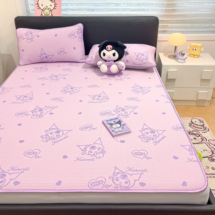 91家纺网 家纺一手货源 找家纺 （总）2025新款三丽鸥正版授权A类提花冰豆豆凉席平铺款床笠款系列_1409