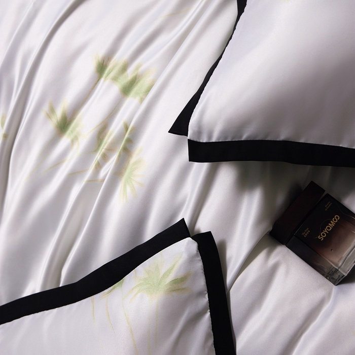 91家纺网 家纺一手货源 找家纺 优悦 2025新款冰丝数码印花四件套 如梦-绿