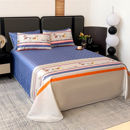 纽缦家纺 2025新款印花冰丝防滑床单 时尚潮流