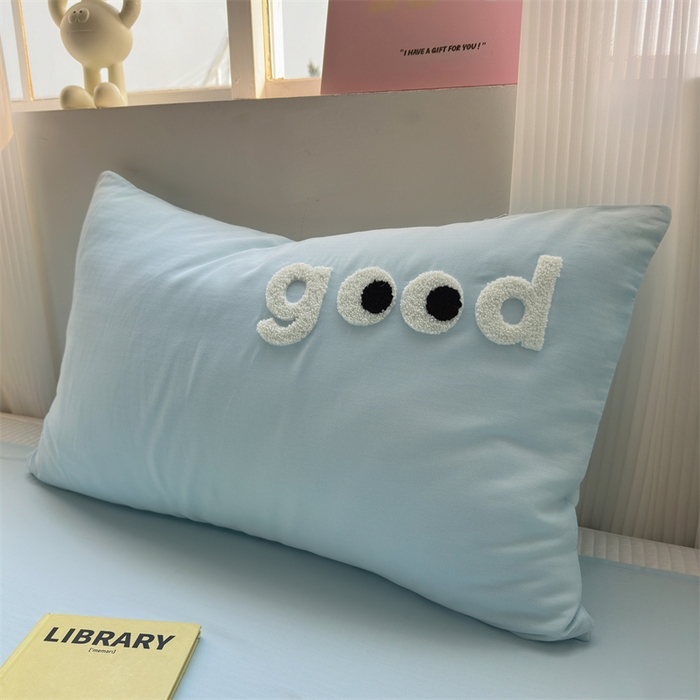 91家纺网 家纺一手货源 找家纺 丽涵 2025新款全棉纯棉大雁纹绣花单品枕套 good晴空蓝