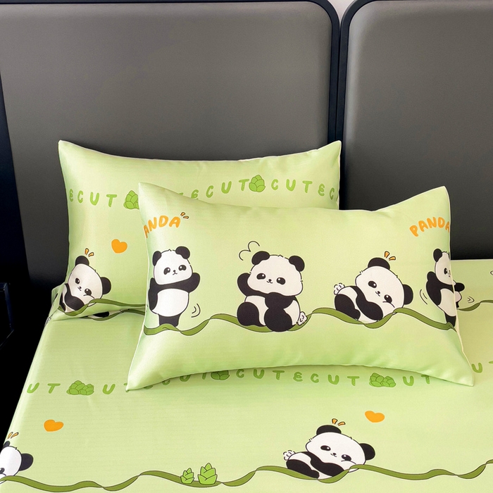 91家纺网 家纺一手货源 找家纺 纽缦家纺 2025新款印花冰丝床笠 萌宝