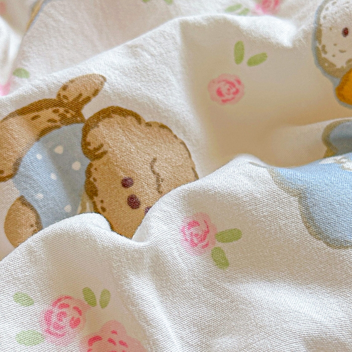 91家纺网 家纺一手货源 找家纺 2025新款双层皱皱纱水洗棉夏被夏凉被空调被可机洗空调被子被芯棉被 童趣绘彩