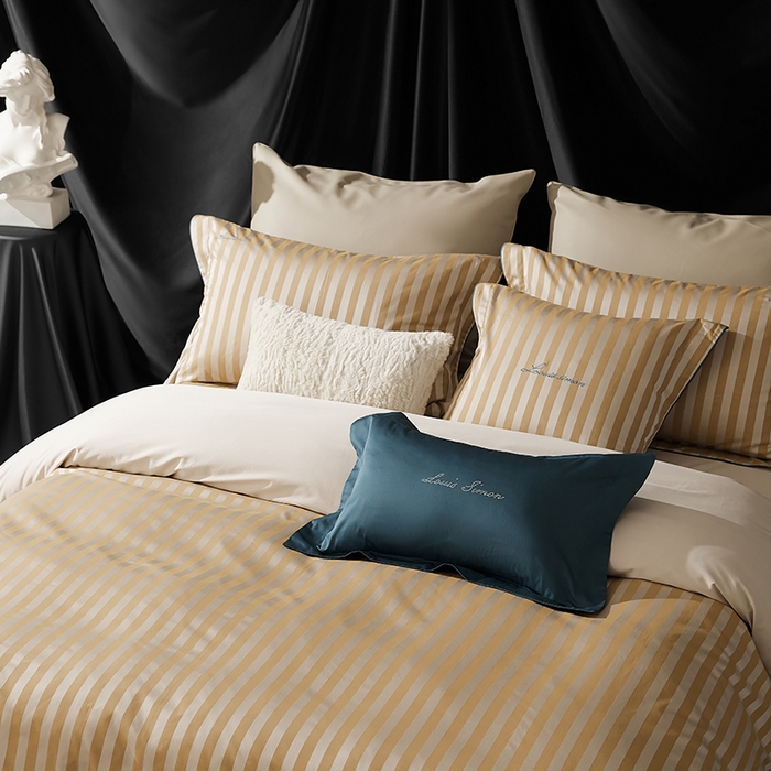 91家纺网 家纺一手货源 找家纺 涞澳家纺 2025新款全棉色织提花四件套 浅忆