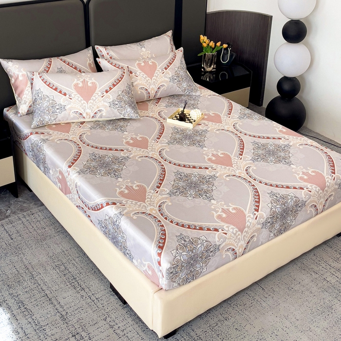 91家纺网 家纺一手货源 找家纺 纽缦家纺 2025新款印花冰丝床笠 经典