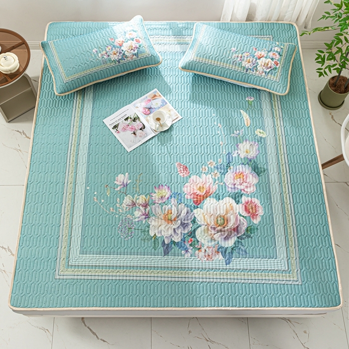 91家纺网 家纺一手货源 找家纺 美丽折家纺 2025新款6mm厚乳胶床笠款三件套 秘密花园