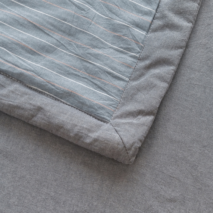 91家纺网 家纺一手货源 找家纺 圣尔雅家纺 2025新款里外全棉色织夏被新疆棉花被纯棉被子空调被夏凉被 绅士灰格