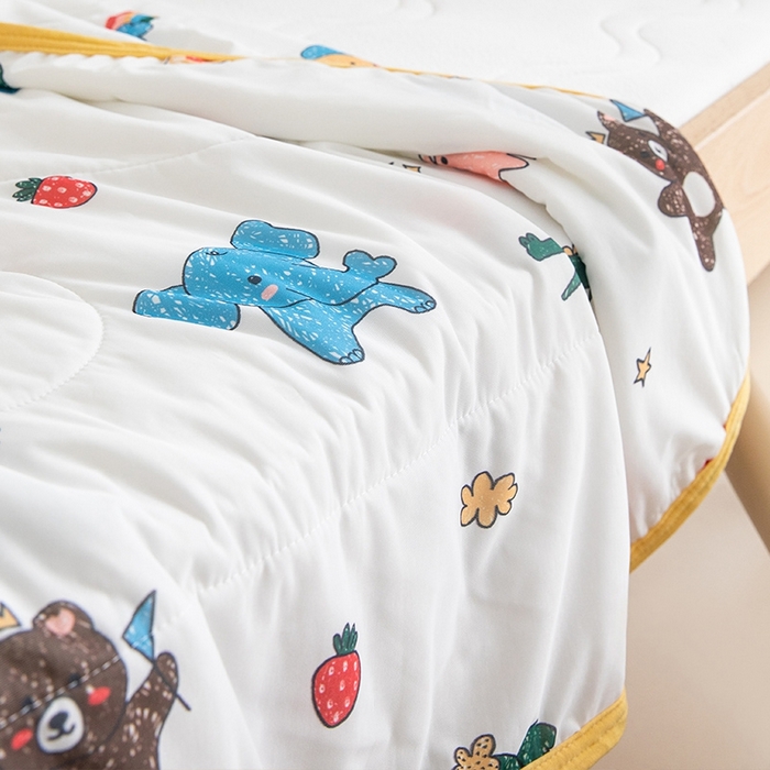 91家纺网 家纺一手货源 找家纺 嗨生活2025年儿童夏被 幼儿园夏被 凉感丝夏被 动物世界