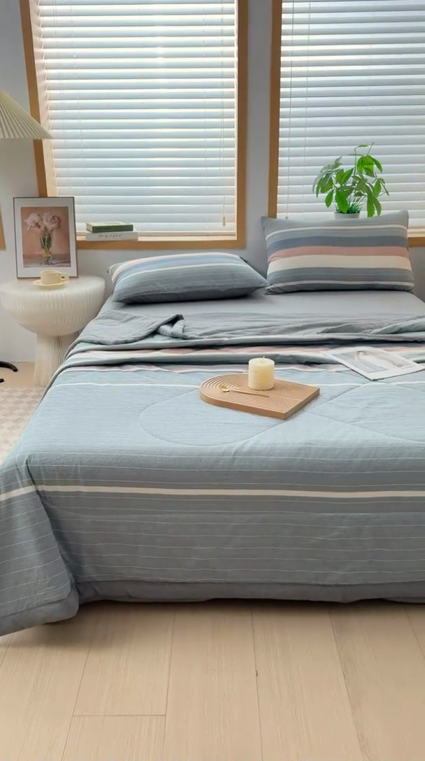 91家纺网 家纺一手货源 找家纺 圣尔雅家纺 2025新款里外全棉色织夏被新疆棉花被纯棉被子空调被夏凉被 绅士灰格