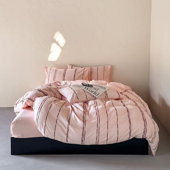 91家纺网 家纺一手货源 找家纺 山舍家居 2025新款全棉纯棉色织提花四件套-弗洛伦萨的落日 弗洛伦萨的落日-落日红