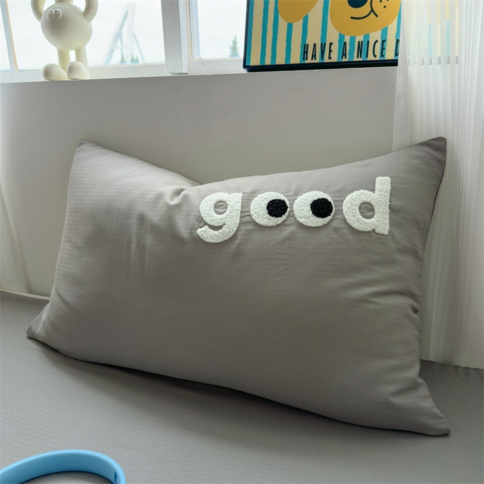 91家纺网 家纺一手货源 找家纺 丽涵 2025新款全棉纯棉大雁纹绣花单品枕套 good深银灰