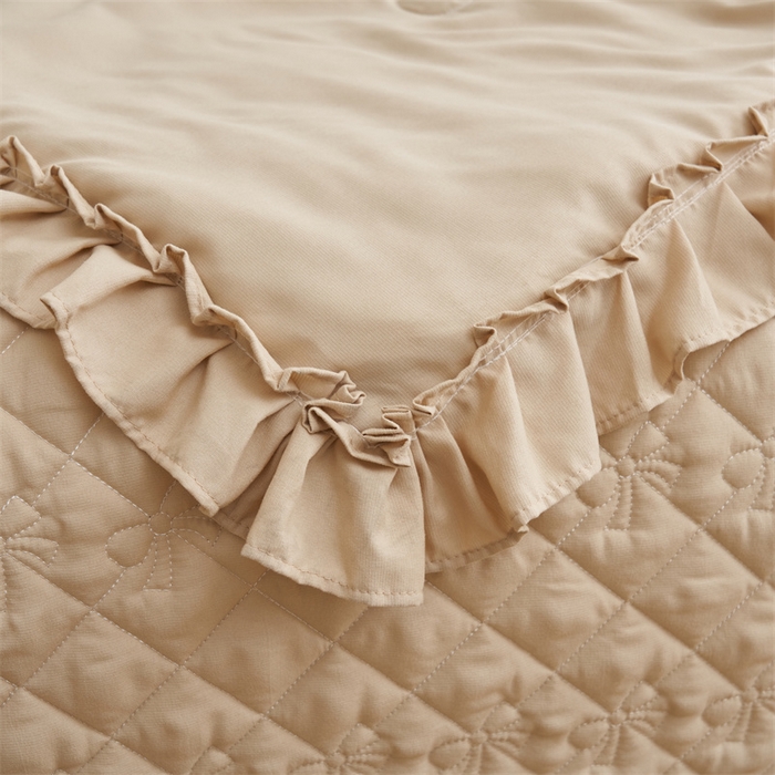 91家纺网 家纺一手货源 找家纺 恒爱家纺 2025新款A类针织棉立体单床盖-扶桑花 扶桑花-金典驼