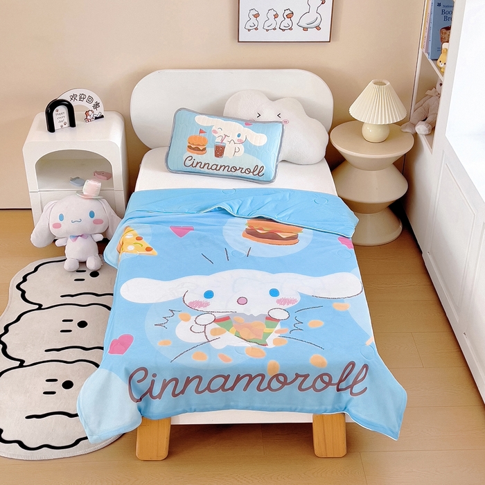 吉咪兔家纺 25年新款三丽鸥库洛米儿童凉感丝夏被卡通空调被幼儿园午睡夏被夏凉被空调被 汉堡玉桂狗