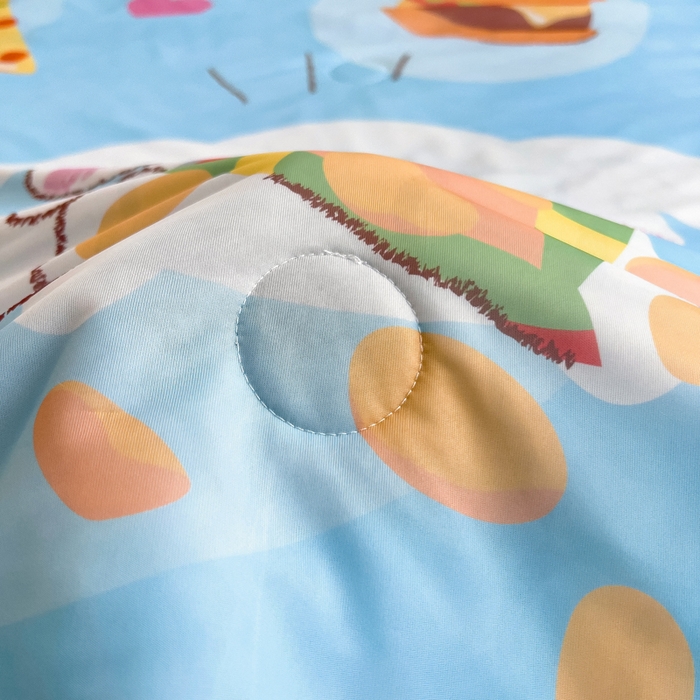 91家纺网 家纺一手货源 找家纺 吉咪兔家纺 25年新款三丽鸥库洛米儿童凉感丝夏被卡通空调被幼儿园午睡夏被夏凉被空调被 汉堡玉桂狗