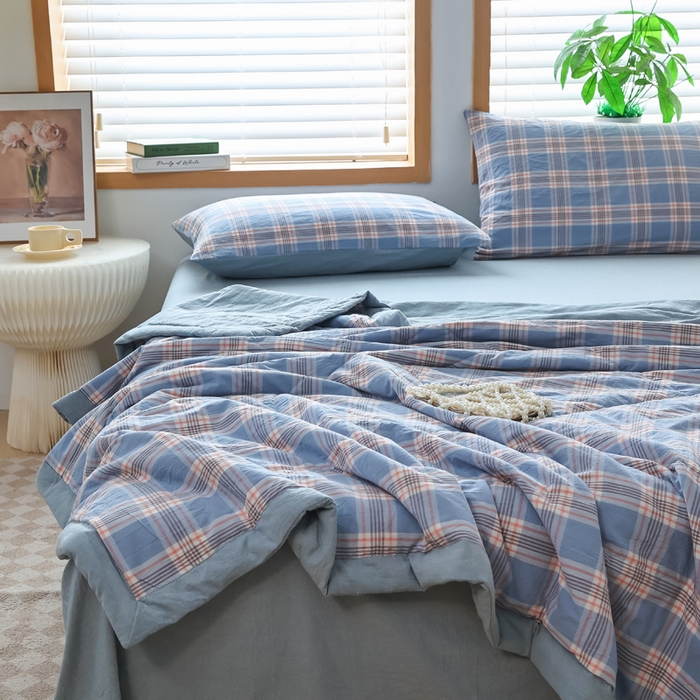 91家纺网 家纺一手货源 找家纺 （总）圣尔雅家纺 2025新款里外全棉色织夏被新疆棉花被纯棉被子空调被夏凉被