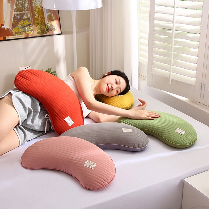 91家纺网 家纺一手货源 找家纺 （总）蔻眠 2025新款月牙-全棉甜荞麦护颈枕芯儿童学生成人荞麦壳枕头