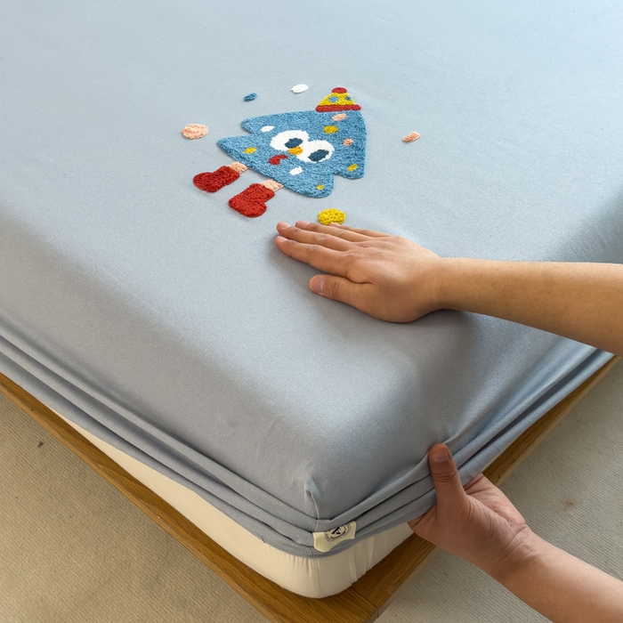 91家纺网 家纺一手货源 找家纺 席世家 2025春夏新款全棉纯棉老粗布印花床笠凉席席子 幸运帽