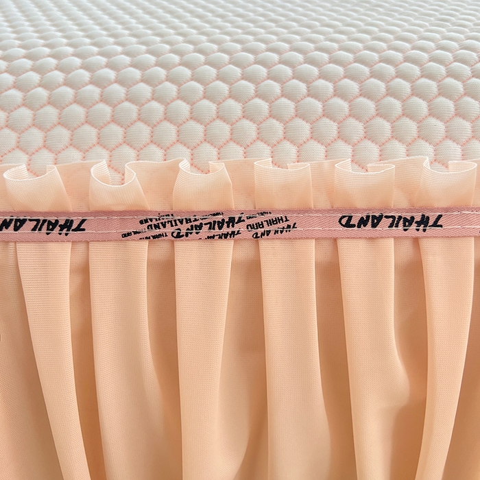 91家纺网 家纺一手货源 找家纺 梦舒羽 2025春夏新款冰豆豆凉席席子-床裙款 凉豆豆-小熊粉