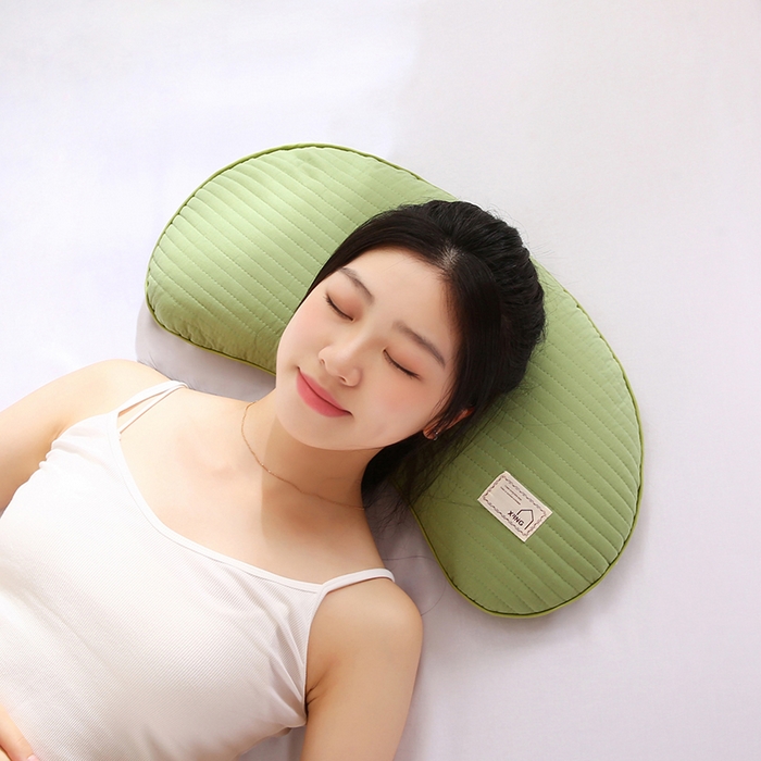 91家纺网 家纺一手货源 找家纺 （总）蔻眠 2025新款月牙-全棉甜荞麦护颈枕芯儿童学生成人荞麦壳枕头