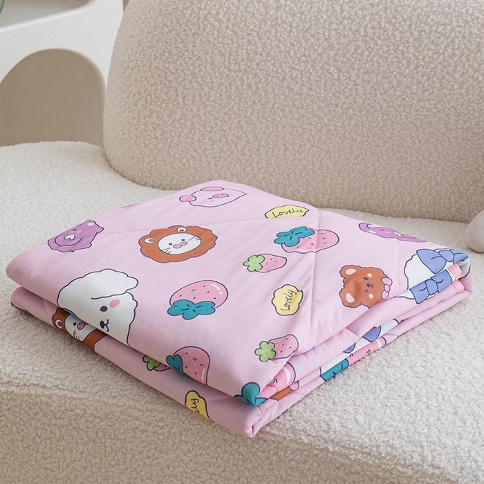 91家纺网 家纺一手货源 找家纺 嗨生活2025年儿童夏被 幼儿园夏被 凉感丝夏被 安妮兔