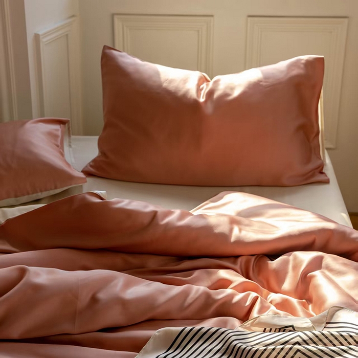 91家纺网 家纺一手货源 找家纺 未来家居 2025新款60S兰精天丝纯色四件套 芝芝淘淘-极地白