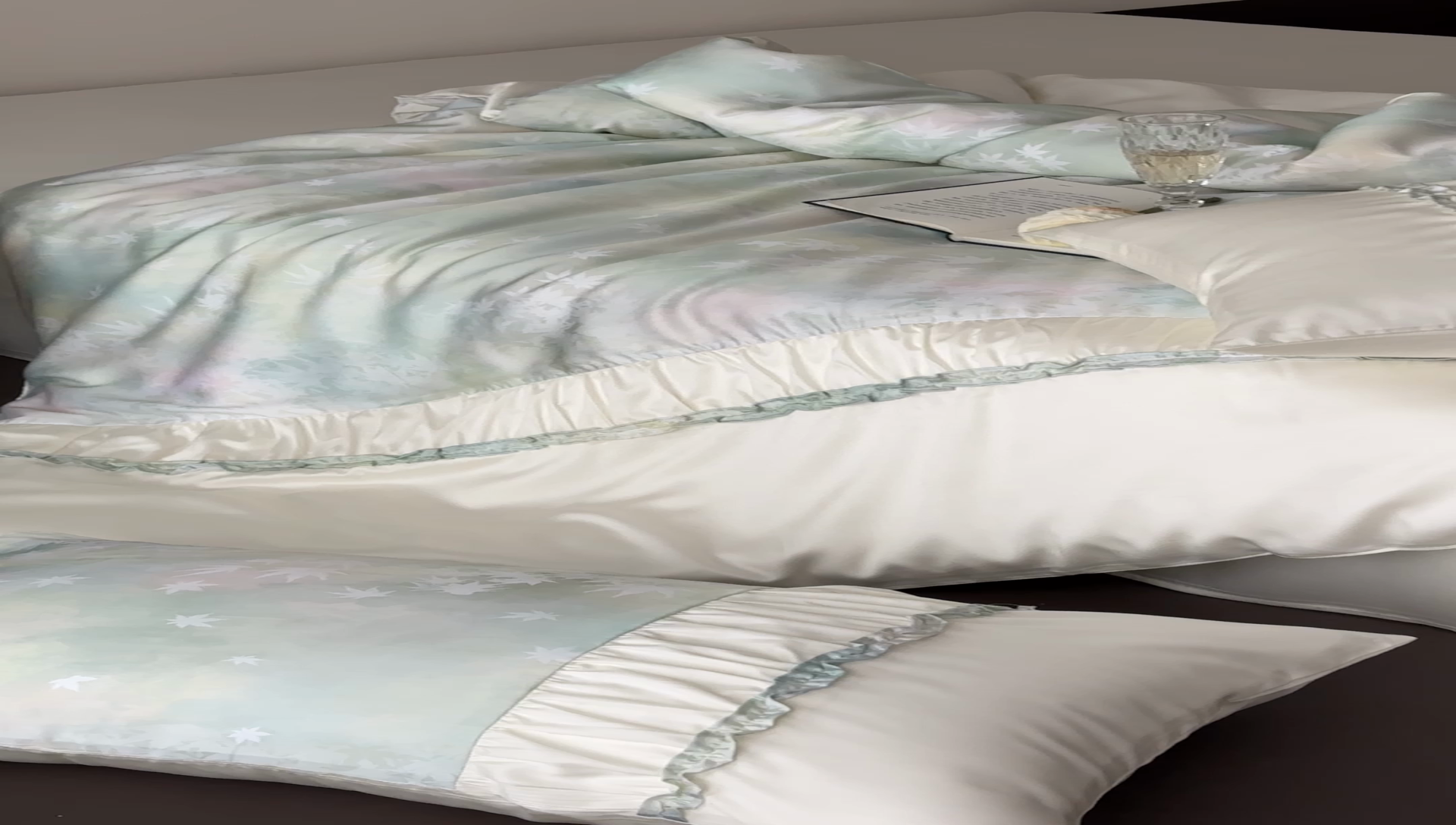 91家纺网 家纺一手货源 找家纺 （总）玉宇阁 2025春夏新款60S兰精天丝印花四件套-薇之白