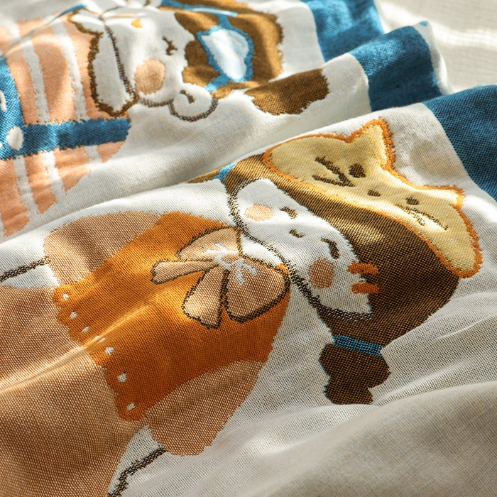 91家纺网 家纺一手货源 找家纺 雯雨2025新款A类卡通双人纱布枕套 春游