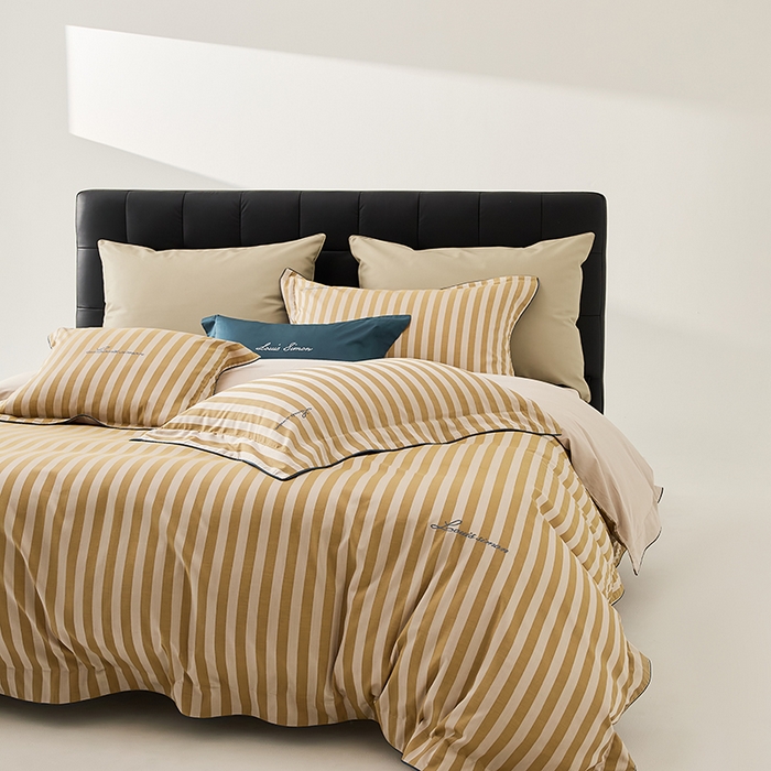 91家纺网 家纺一手货源 找家纺 涞澳家纺 2025新款全棉色织提花四件套 浅忆