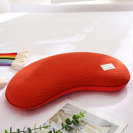 蔻眠 2025新款月牙-全棉甜荞麦护颈枕芯儿童学生成人荞麦壳枕头 月牙-橘红