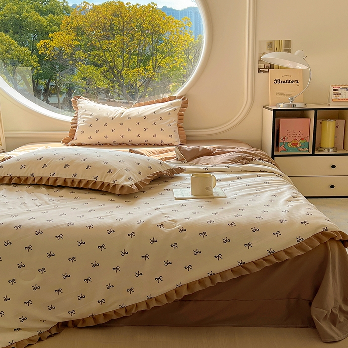 91家纺网 家纺一手货源 找家纺 欧尚 2025新款夏被四件套 繁花