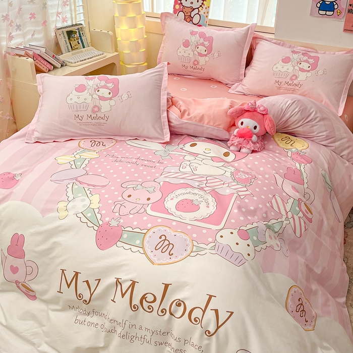 91家纺网 家纺一手货源 找家纺 博雅 2025新款三丽鸥全棉大版单枕套 音乐美乐蒂