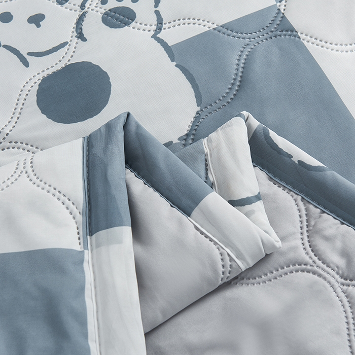 91家纺网 家纺一手货源 找家纺 被多多被业 2025新款凉感丝印花夏被夏凉被空调被 好运小狗