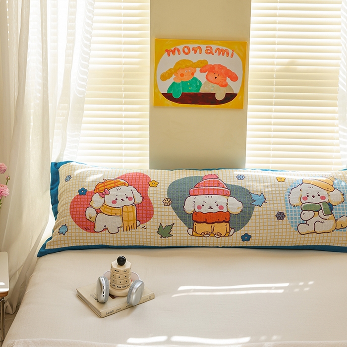 91家纺网 家纺一手货源 找家纺 雯雨2025新款A类卡通双人纱布枕套 萌系家族