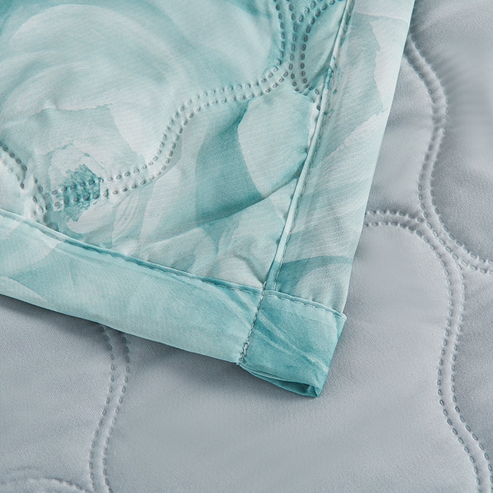 91家纺网 家纺一手货源 找家纺 被多多被业 2025新款凉感丝印花夏被夏凉被空调被 复古玫瑰-绿