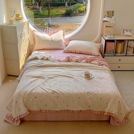 91家纺网 家纺一手货源 找家纺 欧尚 2025新款夏被四件套 小晴天